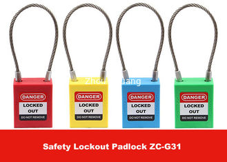 China 100mm Stainless Steel Cable Shackle Lockout Padlock , Customzied Cable Length is Available supplier