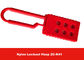 Red Color Six holes Non-conductive Nylon Safety Lock Out Hasp supplier
