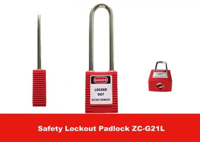 Customzied 76mm Long Steel Shackle 126g Safety Lockout Padlocks with 9 Colors
