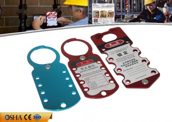Seven Holes Red Aluminum HASP Lockout with bothside label 7pcs padlock available