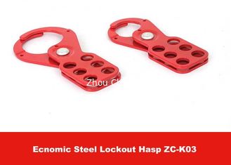 China 115mm Height Red Color Economic Steel Lockout Hasp with 25mm Lock Shackle supplier