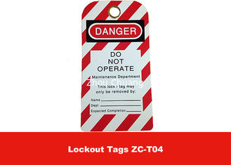 China 7G Red Color PVC Material with Danger and Operate Information Lockout Tags supplier