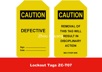 China Durable PVC Paper Customized Labels , Security Lock Out Tags supplier