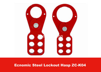 China OEM 38mm Red Steel Economic Safety Lockout Hasp , 6 pcs Padlocks Can be Equipped supplier