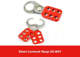 China 25mm Red Nylon PA Steel Vinyl Coated Safety Lockout Hasp for Padlocks supplier