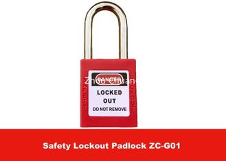 China 38mm Steel Shackle ABS Safety Lockout Padlocks with English Danger Warning supplier