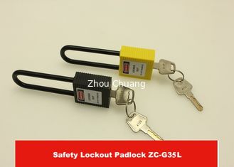 China OEM/ODM 76mm Long Shackle Nylon Safety Padlock Lockout with KA, KD, MK, KAMK Key system supplier