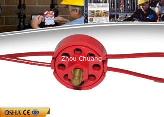 China Cable Safety Lock Out With Padlocks ABS Red Wheel Type Cable Lockout 2 / 5 / 10M supplier