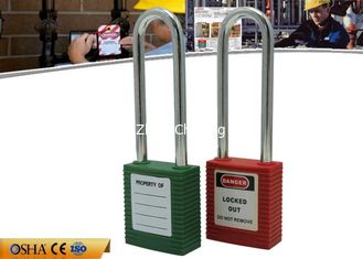 China Non - Conductive Steel 76mm Long Shackle Xenoy Safety Lockout Padlocks supplier