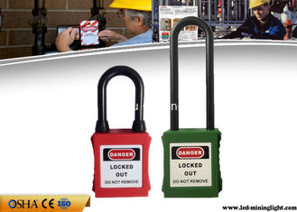 China ABS Lock Body with 76mm Long Nylon Shackle Safety Lockout Padlocks supplier
