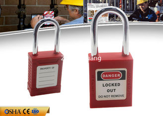 China ZC-G01 Red Short Shackle Safety Lockout Padlock , ABS Body Steel Shackle supplier