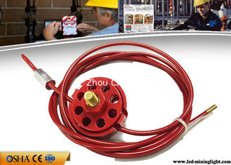 China Safety Lock Out With Padlocks ABS Red Wheel Type Cable Lockout 2 / 5 / 10M Cable supplier