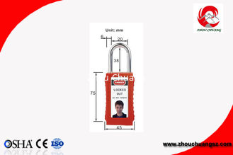 China 75mm Long Lock Body Colorful Isolation ABS Safety 38mm steel shackle Lockout Padlocks with Keyed Alike supplier