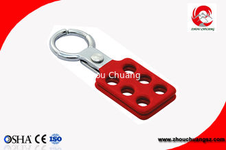 China EOM 1'' &amp; 1.5'' Red Economy Aluminum Lockout Hasp Brady With Vinyl coated Body supplier