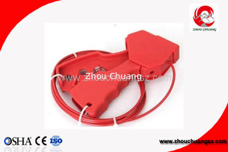 China 2.4m length Customized Nylon Material Red Multipurpose Grip Type Stainless Steel Cable Lockout supplier
