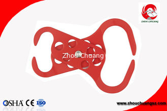 China Hot Sale 6 Holes Padlock Red Doubled-end Steel HASP Lockout with Hardened Steel supplier