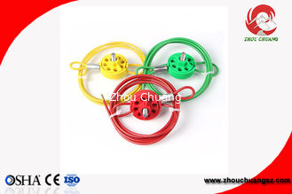 China Wheel Type Cable Lockout with 2m stainless steel cable and impact/UV resistance ABS/PVC supplier