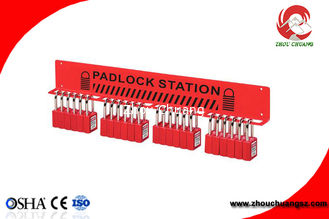 China Heavy Duty Metal Padlock Racks Safety Lockout Station Carbon Steel hold 24 pieces padlocks supplier