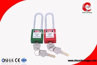 China Colorful Safety Long Steel Shackle Xenoy Padlock for Lockout Tagout supplier