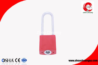 China Different Key Red Aluminum Safety Lockout Padlock 76mm Shackle supplier