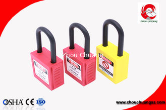 China 38 Mm Short Nylon Shackle 81g Safety Lockout Padlocks ABS Body 8 Colors supplier