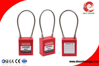 China Lockout Tagout Safety Cable Lock , steel Cable Wire Lock 3mm Stainless Steel Cable Shackle supplier