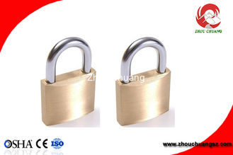 China 42mm Solid Hardened Stainless Steel Shackle Brass Padlock with Three  Keys supplier