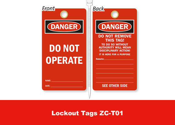 Durable PVC Paper Customized Labels , Security Lock Out Tags supplier