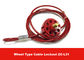 119g 2m ABS Red Wheel Type Cable Lockout with UV Resistance PVC Coating for Industrial supplier