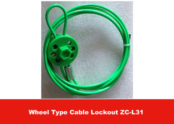 119g 2m ABS Red Wheel Type Cable Lockout with UV Resistance PVC Coating for Industrial supplier