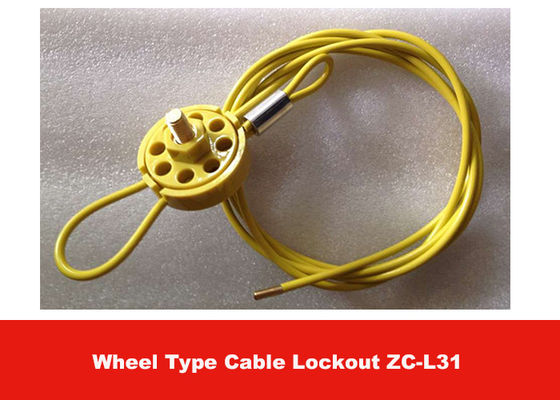 119g 2m ABS Red Wheel Type Cable Lockout with UV Resistance PVC Coating for Industrial supplier