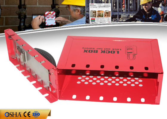 Safety Lockout Station For Locks, Black Plastic Shackle Lock Out Box supplier