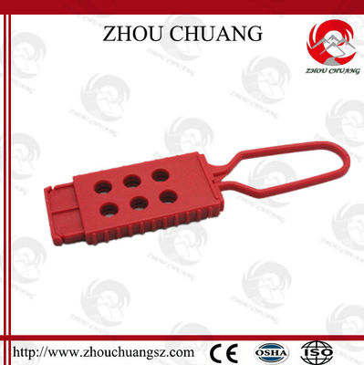 Red Color Elecpopula Safety Non-Conductive Nylon Lockout Hasp Lock supplier