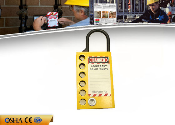 Aluminum Alloy Safety Lockout Hasp and tagout  with Six Holes Yellow supplier