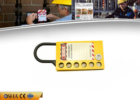 Aluminum Alloy Safety Lockout Hasp and tagout  with Six Holes Yellow supplier