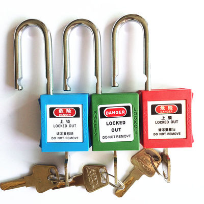 Master Key System 38mm Long ABS Body  Nylon Shackle Padlock with PVC tag supplier