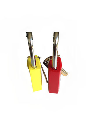 Red Yellow Aluminum Body Steel Shackle, Brass Cylinder Lock Inner Safety Lockout Padlocks supplier