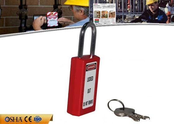 8 Colours Long ABS Body Safety Lockout Padlocks with Luminous PVC Tag supplier