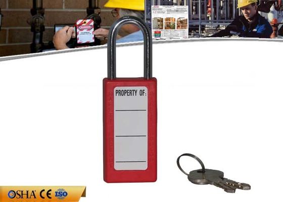 8 Colours Long ABS Body Safety Lockout Padlocks with Luminous PVC Tag supplier