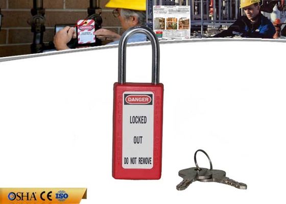 8 Colours Long ABS Body Safety Lockout Padlocks with Luminous PVC Tag supplier