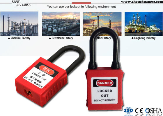 Durable Lock Out Padlocks , Dust Proof Nylon Shackle ABS Lock Out Locks supplier