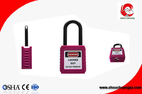 High Security 38mm ABS Nylon Shackle safety padlock Lockout with master key supplier