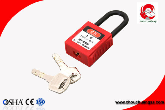 High Security 38mm ABS Nylon Shackle safety padlock Lockout with master key supplier