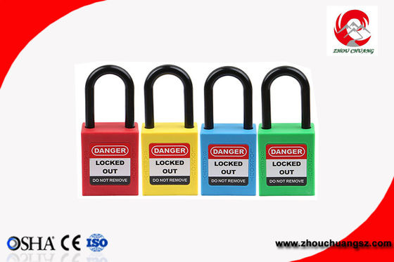 High Security 38mm ABS Nylon Shackle safety padlock Lockout with master key supplier