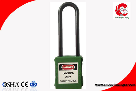 China Supplier 76mm Long Stainless Steel Shackle Types of Plastic Nylon Safety Padlocks supplier