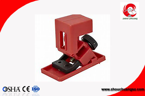 Red Nylon Plastic Safety Clamp on Breaker Lockout for 120/277V Switch supplier