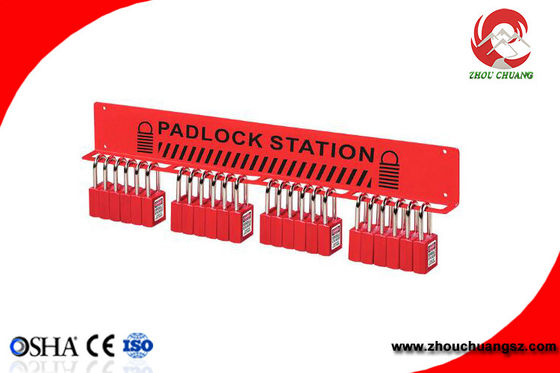 Heavy Duty Metal Padlock Racks Safety Lockout Station Carbon Steel hold 24 pieces padlocks supplier