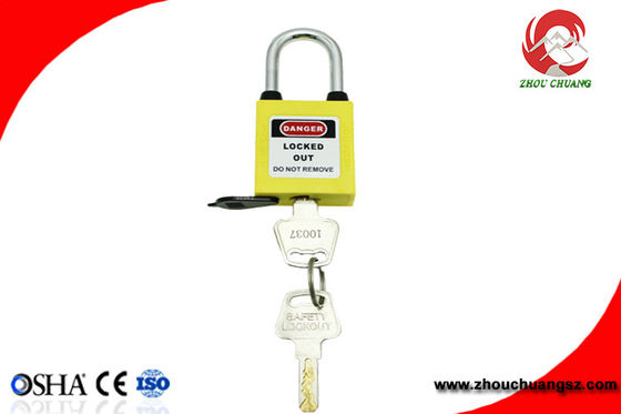 High Security Custom 38mm Metal Shackle Non-conductive Dustproof Safety Padlock supplier