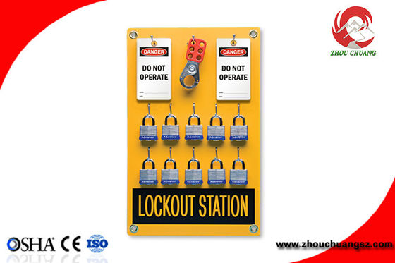 Combination Lockout Tagout Station Center Lock Filling Cabinet of 10 Locks with HASP and Tagout supplier