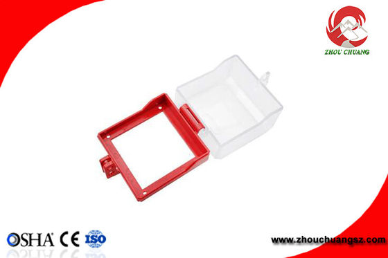 Transparent Emergency Stop Lockout for Wall Switch( Can OEM )Glass resin PC Material supplier